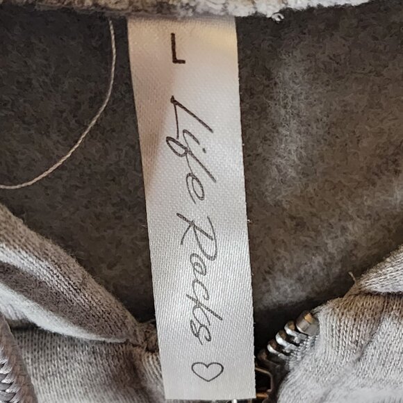 Life Rocks Gray Zip-Up Hoodie | Size Large - Picture 7 of 8